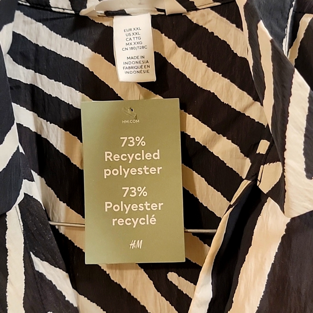 H&M Zebra Blouse Tie Up Front